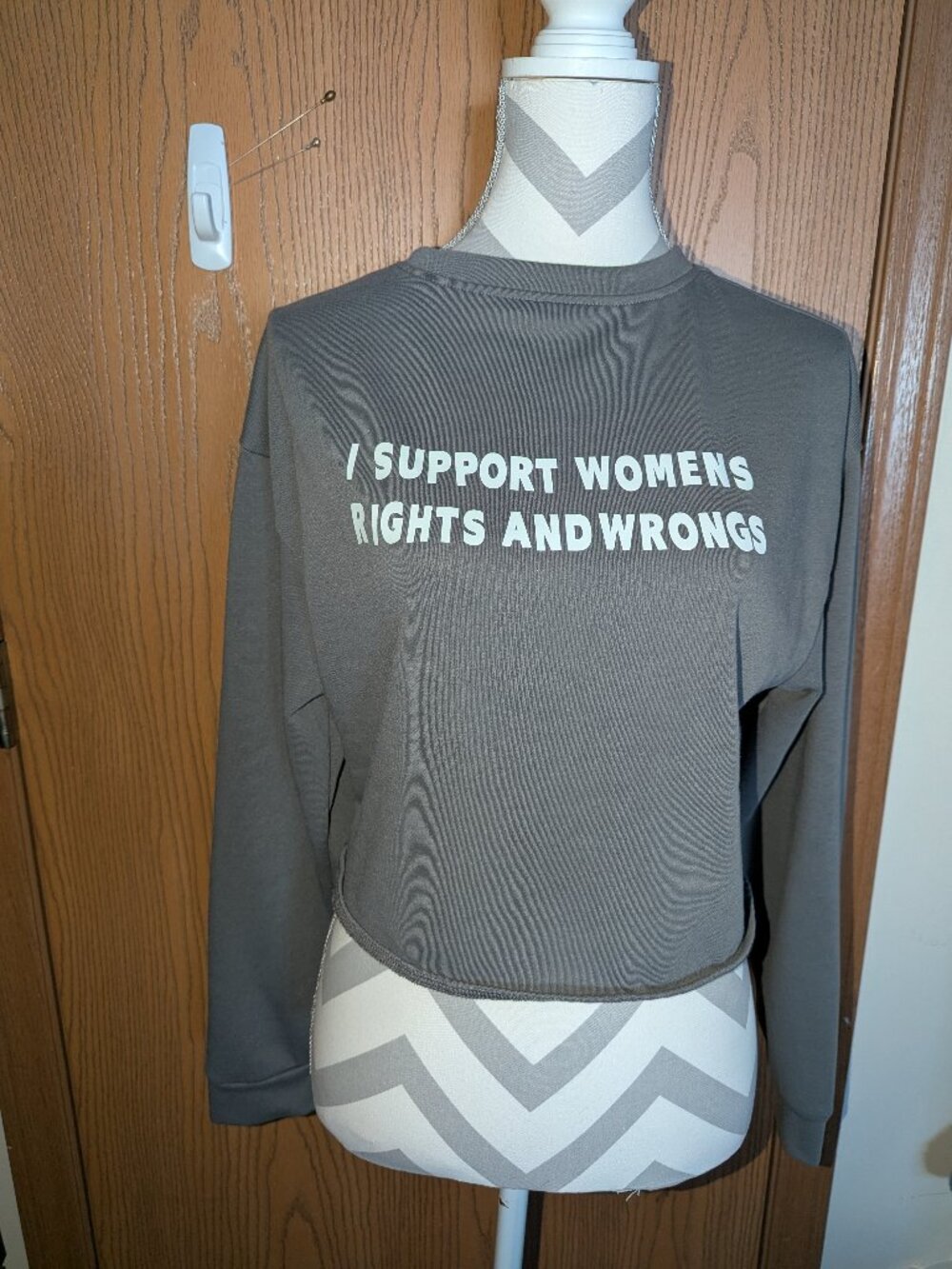 L/XL (see measurements) Halara Top with “I Support Women’s Rights and Wrongs”